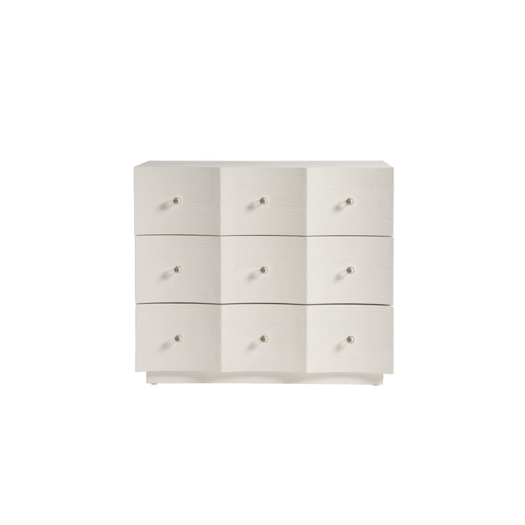 White Solid Wood 42'' Coastal 3-Drawer Dresser with Soft Close