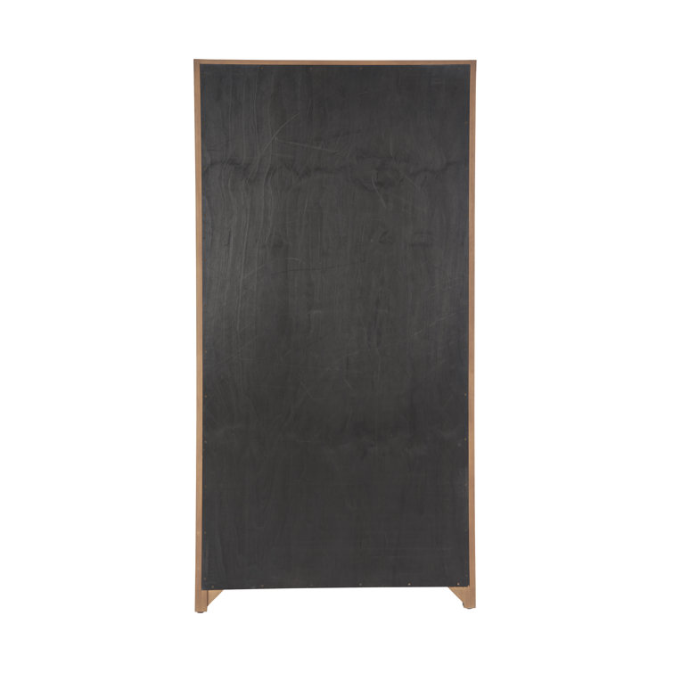 Nautical Oak Brown Wardrobe Cabinet with Adjustable Shelving