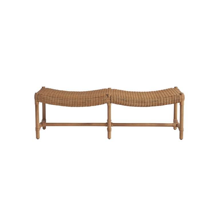 Murro Bay Natural Rattan Wicker Bench
