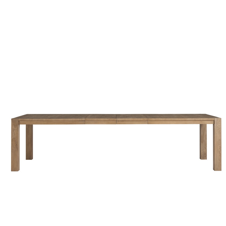 Natural Oak Extendable Rectangular Dining Table for Ten