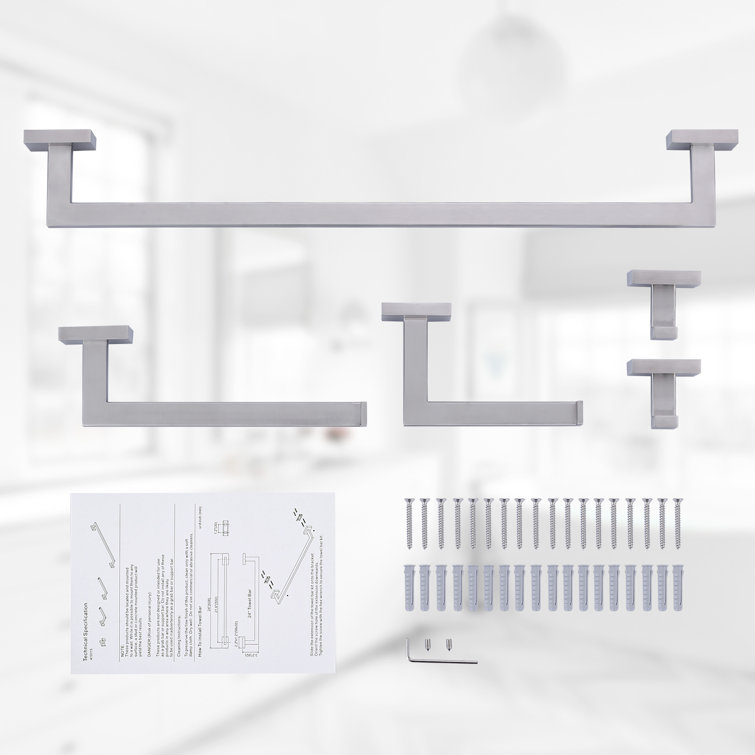 Brushed Nickel 5-Piece Modern Bathroom Hardware Set