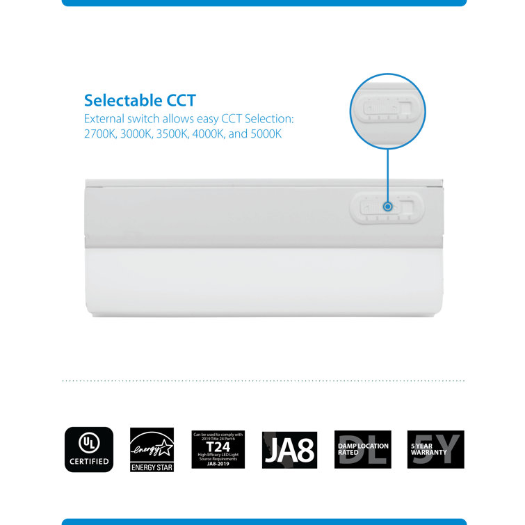 9-Inch White Adjustable LED Under Cabinet Light Bar