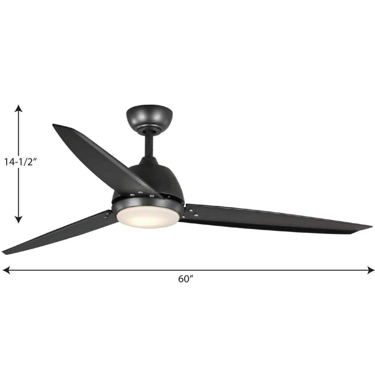 Oriole 60'' Black Ceiling Fan with LED Light and Remote