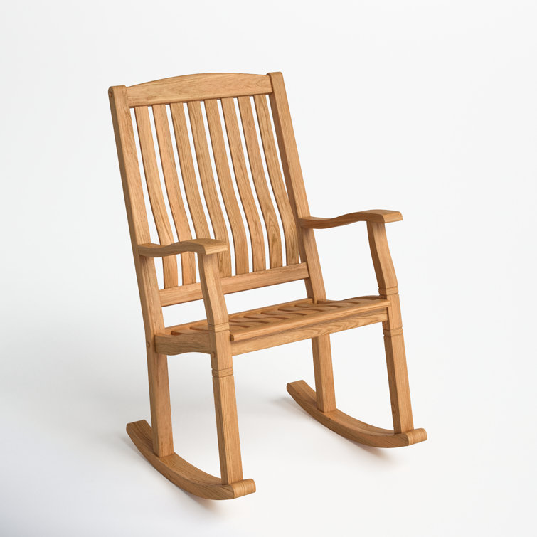 Natural Teak Outdoor Rocking Chair with Arms