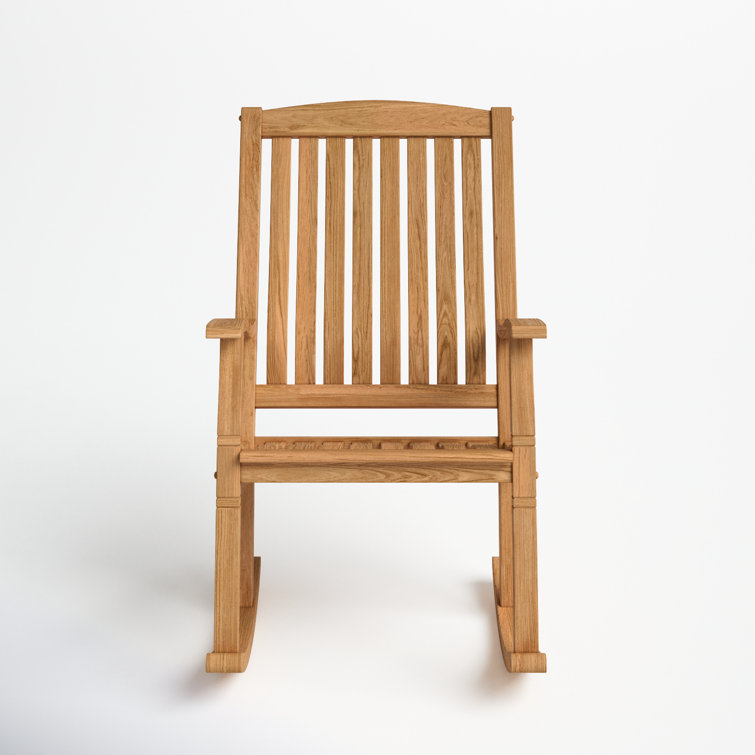 Natural Teak Outdoor Rocking Chair with Arms