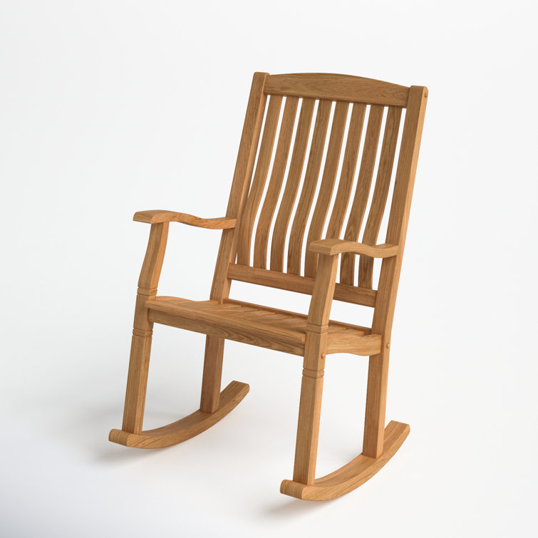 Natural Teak Outdoor Rocking Chair with Arms