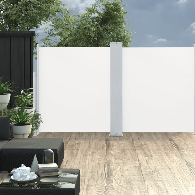 Cream Polyester Retractable Double Side Patio Awning