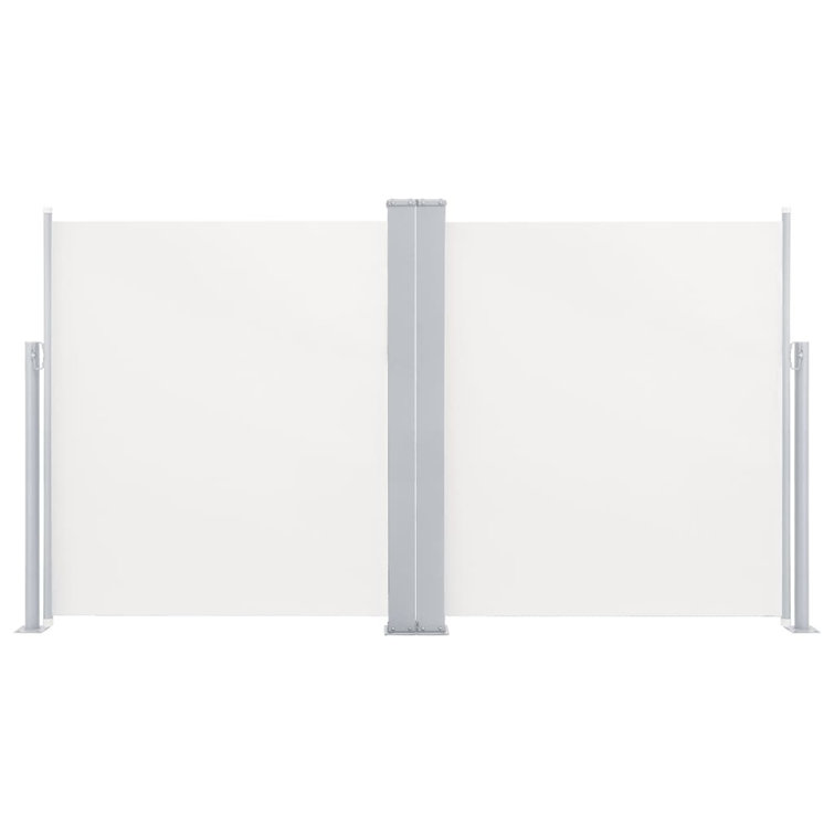 Cream Polyester Retractable Double Side Patio Awning