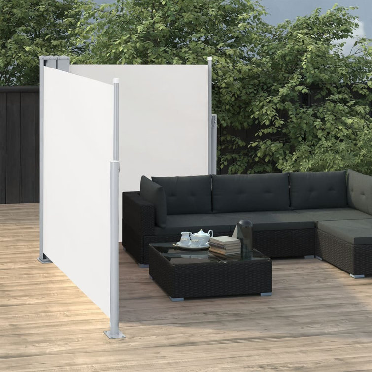 Cream Polyester Retractable Double Side Patio Awning