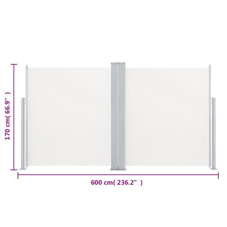 Cream Polyester Retractable Double Side Patio Awning