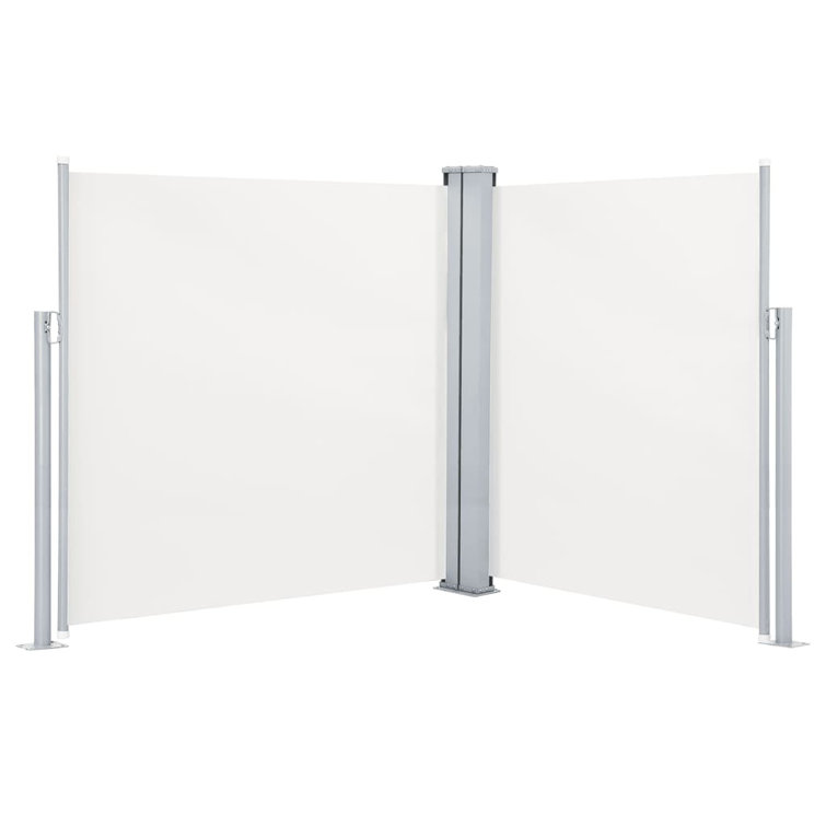 Cream Polyester Retractable Double Side Patio Awning