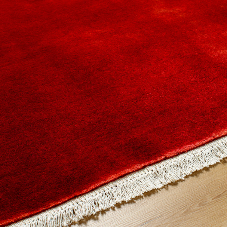 Handmade Red Wool Rectangular 5' x 7' Rug