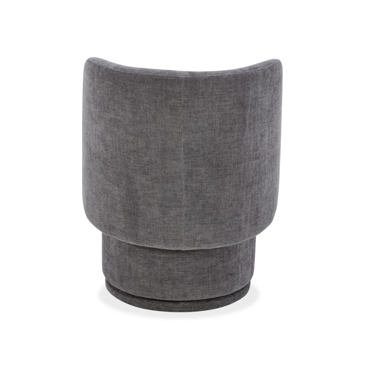 Dark Gray Upholstered Swivel Side Chair with Metal Legs