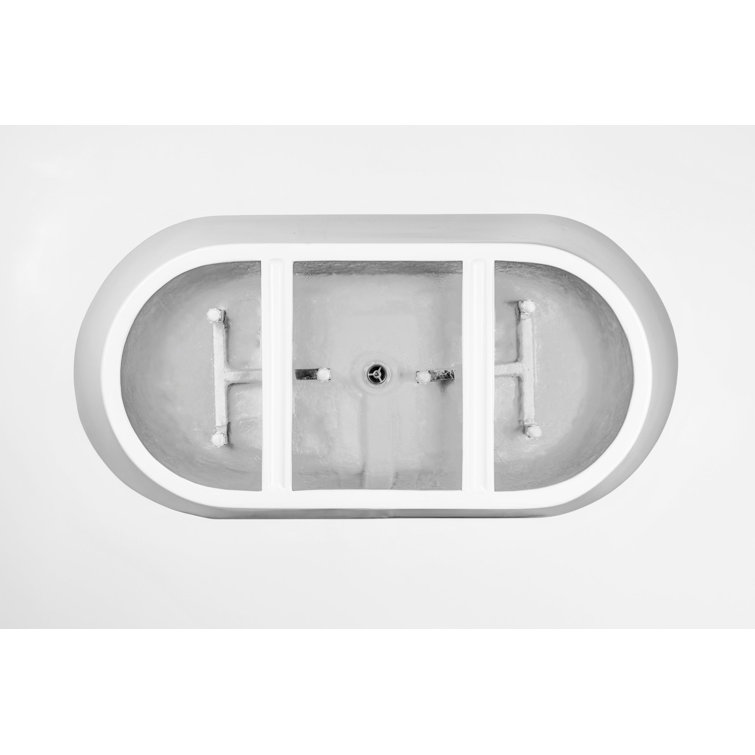 Iris 59" White Freestanding Acrylic Soaking Bathtub
