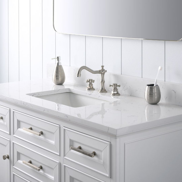 Thompson 48" White Solid Wood and MDF Single Vanity