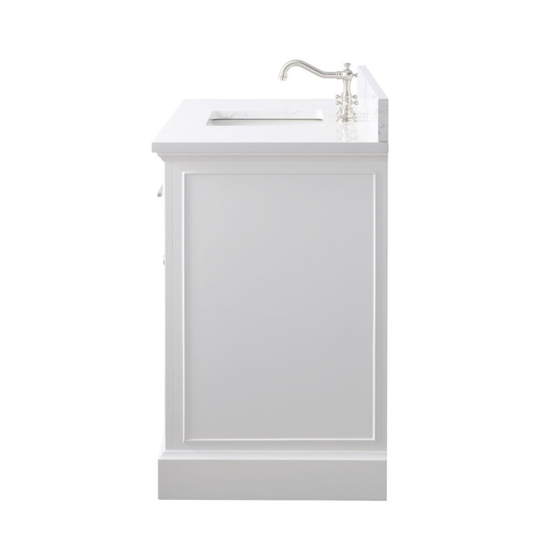 Thompson 48" White Solid Wood and MDF Single Vanity