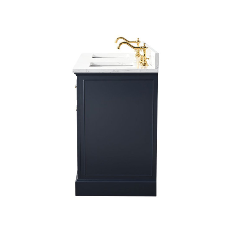 Indigo Blue Double Vanity with Carrara White Top