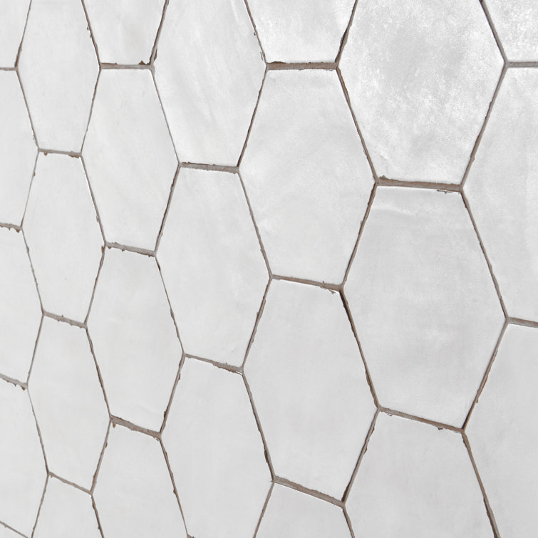 White Matte Porcelain Hexagon Tile for Indoor/Outdoor Use