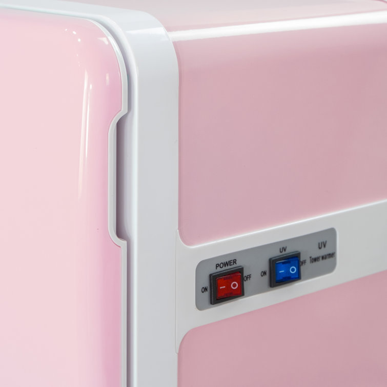 Compact Pink Electric Towel Warmer Cabinet for Spa and Home