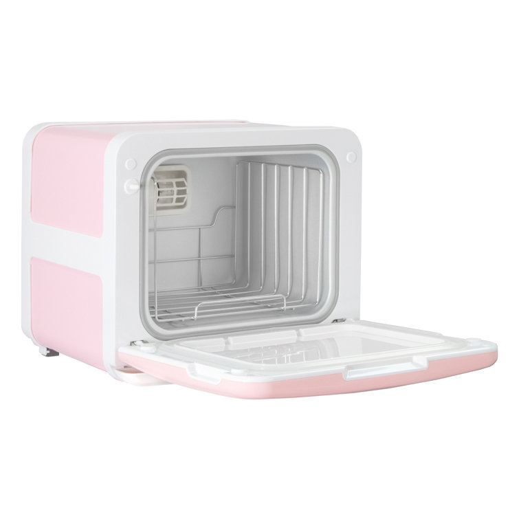 Compact Pink Electric Towel Warmer Cabinet for Spa and Home