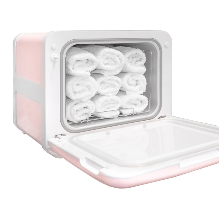 Compact Pink Electric Towel Warmer Cabinet for Spa and Home
