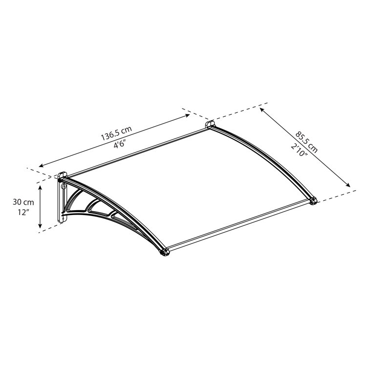 Neo Gray Polycarbonate Door and Window Awning