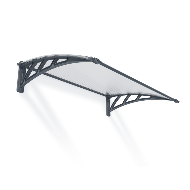 Neo Gray and Clear Polycarbonate Door and Window Awning