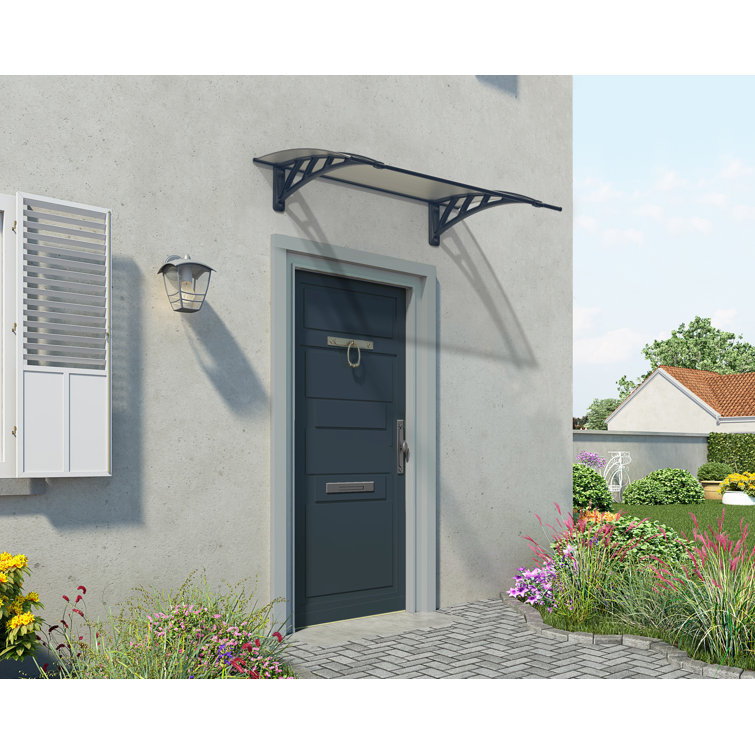 Neo Gray and Clear Polycarbonate Door and Window Awning