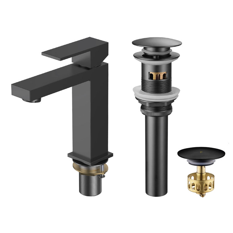 Matte Black Solid Brass Single Hole Bathroom Faucet