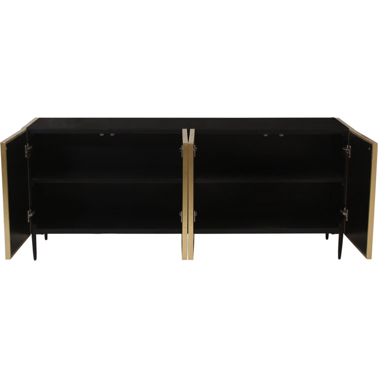 Brogan 72'' Antique Brass Mango Wood Sideboard