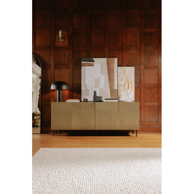 Brogan 72'' Antique Brass Mango Wood Sideboard
