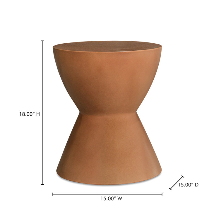 Gray Concrete Hourglass Outdoor Accent Stool