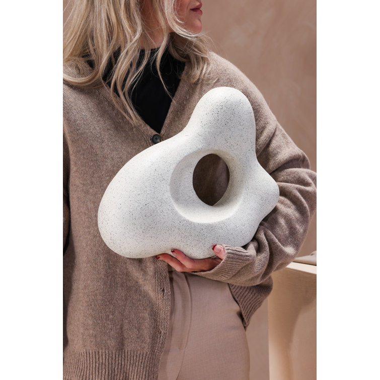 White EcoMix Handmade Abstract Sculpture