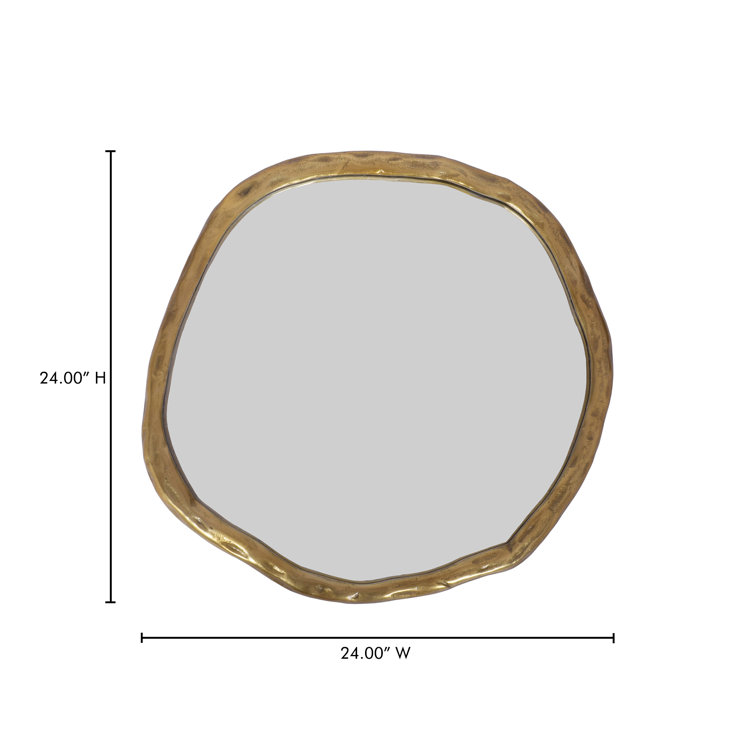 24" Contemporary White & Gold Rectangular Bathroom Mirror