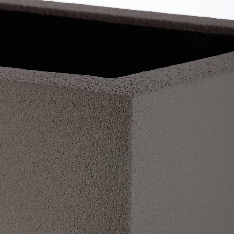 Slate Gray Tall Lightweight Outdoor Polymer Planter Box