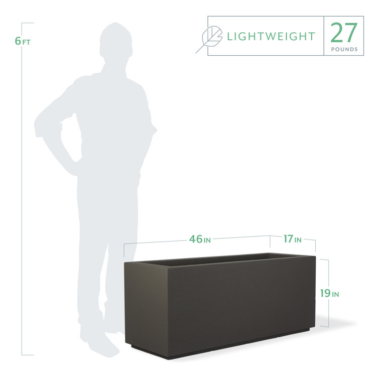 Slate Gray Tall Lightweight Outdoor Polymer Planter Box