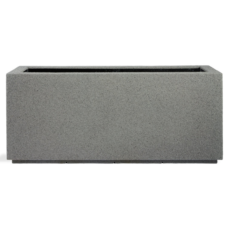 Gray Granite Extra Large Polymer Outdoor Rectangular Planter