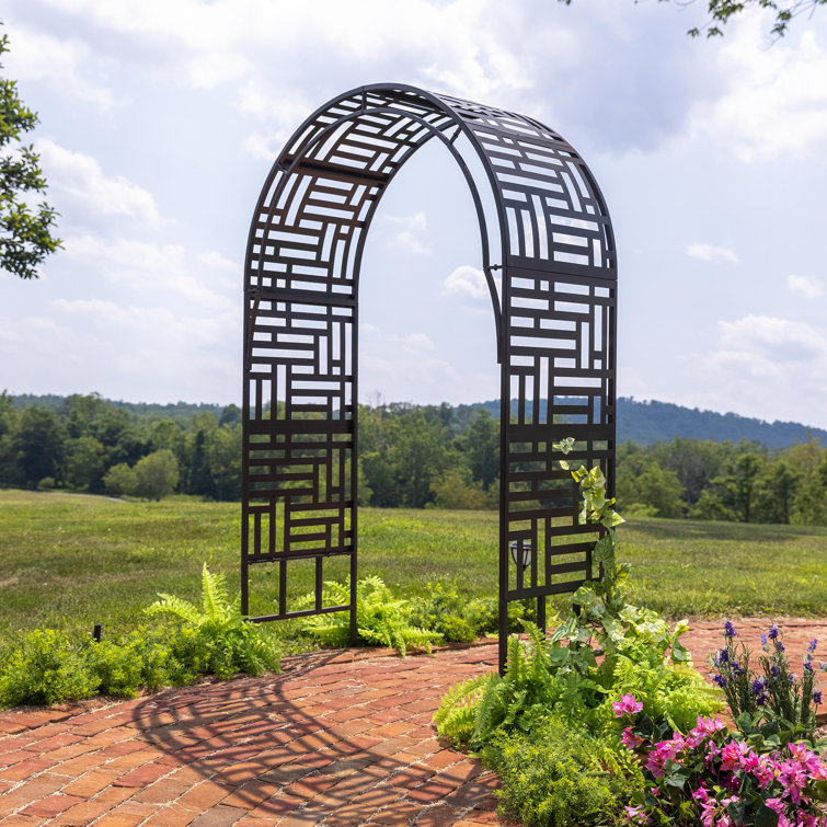 Geometric Black Metal Garden Arch Arbor