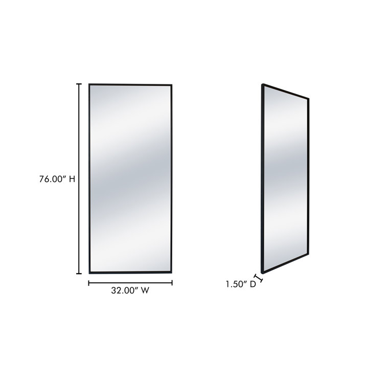 Tenney Black Metal Vertical Fog Free Mirror