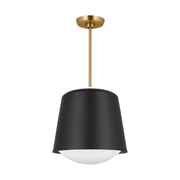 Midnight Black Glass Drum Pendant Light