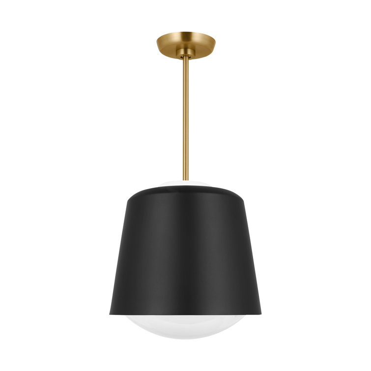 Midnight Black Glass Drum Pendant Light