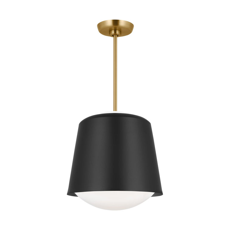 Midnight Black Glass Drum Pendant Light