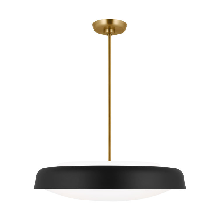 Midnight Black and Milk Glass 3-Light Pendant