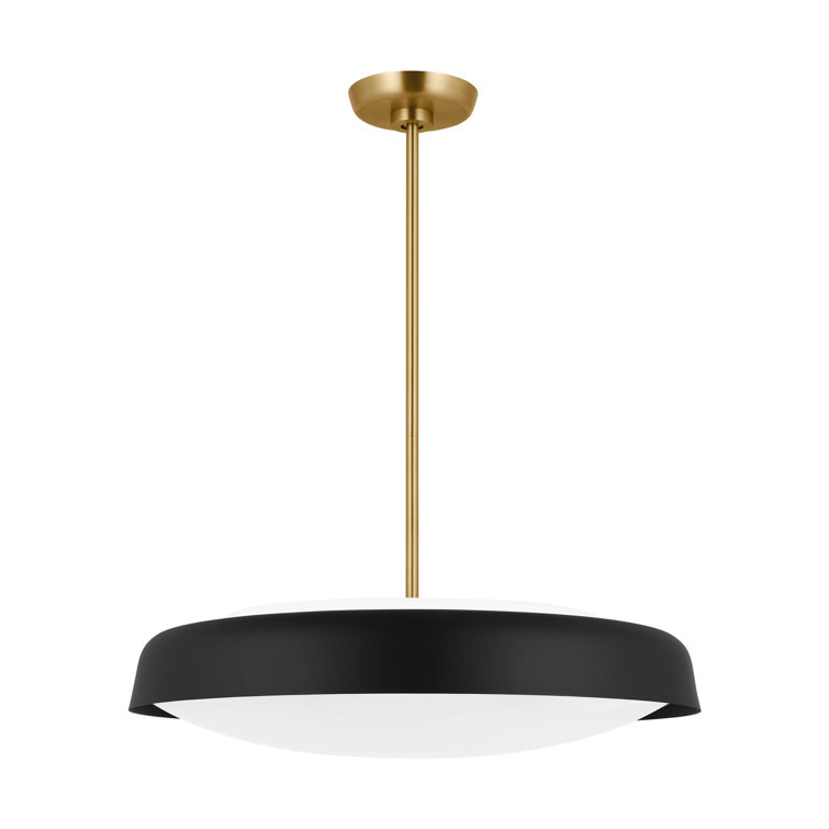 Midnight Black and Milk Glass 3-Light Pendant