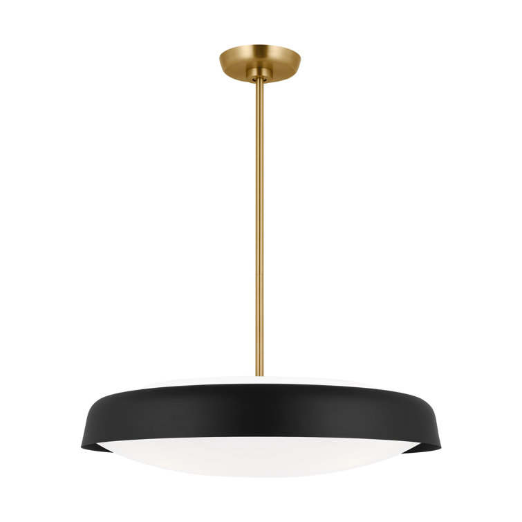 Midnight Black and Milk Glass 3-Light Pendant