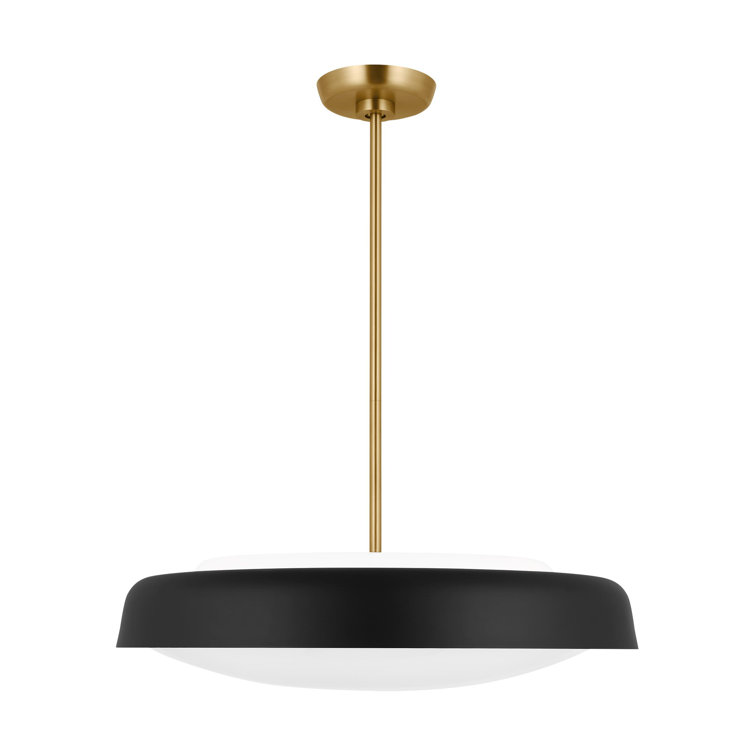 Midnight Black and Milk Glass 3-Light Pendant