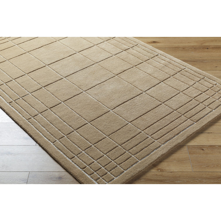Hand Tufted Beige Wool Rectangular Area Rug 8' x 10'
