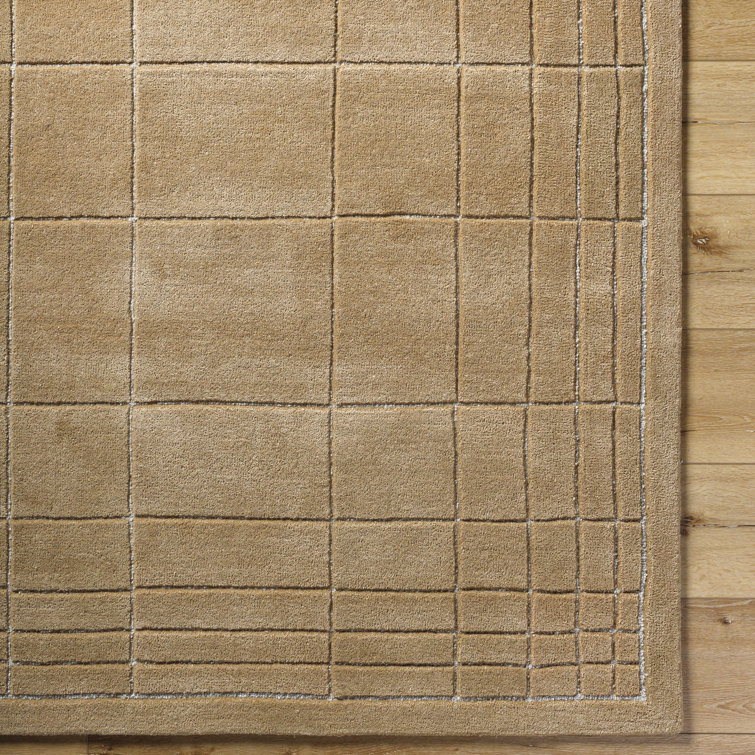 Hand Tufted Beige Wool Rectangular Area Rug 8' x 10'
