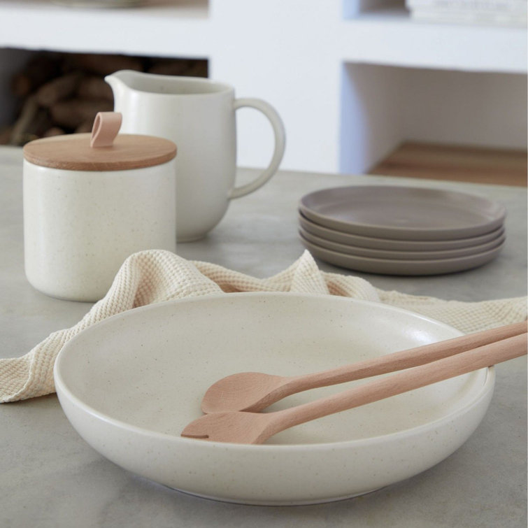 Vanilla Ceramic 13" Microwave and Dishwasher Safe Serving Bowl