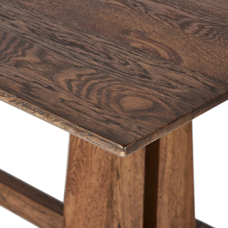 Brown Solid Oak Trestle Dining Table for Ten